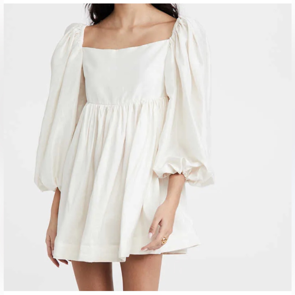 Azeeza Kamden Puff-Sleeve Mini Dress Usa Small